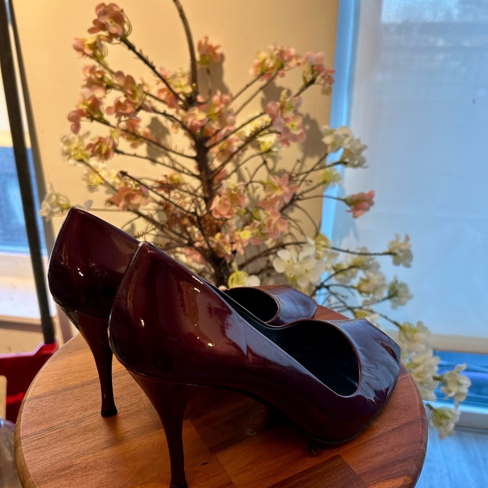 Stuart Weitzman Deep Red Patent Heels